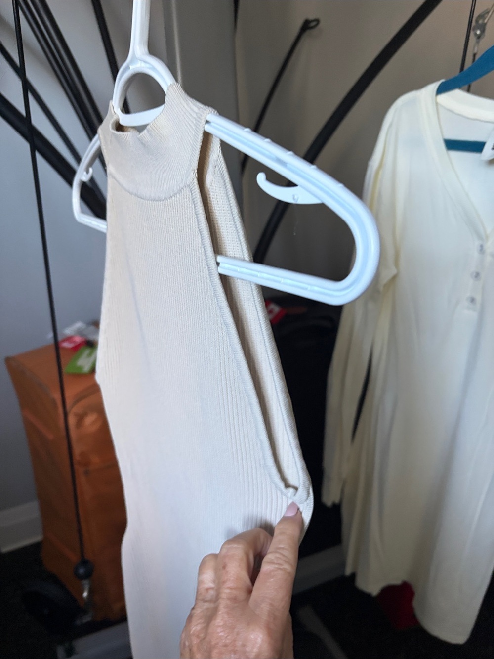Babaton Ribbed Halter Midi Dress in Cream - Picture 7 of 7